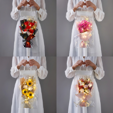 Artificial Soap Flower Bouquet – Romantic Gift for Valentine's Day, Christmas & New Year